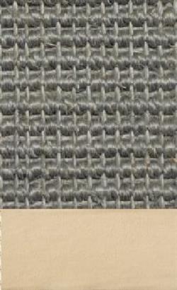 Sisal Salvador stahl 047 tæppe med kantbånd i microfiber creme